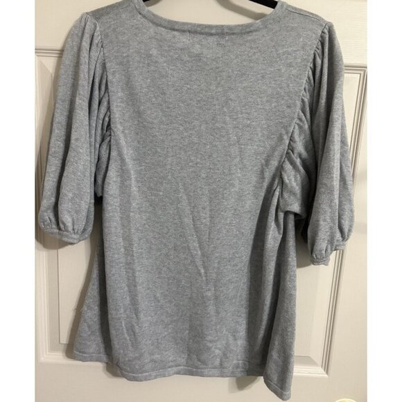 Michael Kors Womens Light Sweater Blouse Gems Sz Medium Med Gray So Cute - Picture 5 of 5